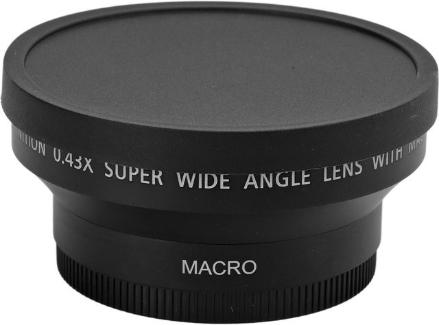 Andoer 0,43x Universal-Weitwinkel-Makro-Vorsatzlinse aus Metall in Schwarz für Kameraobjektive mit 62 mm Filterdurchmesser - Bild 1