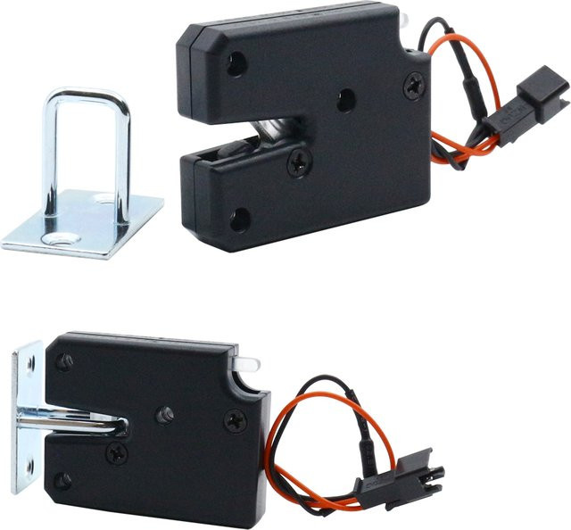 Elektrisches Steuerschloss aus Kunststoff mit Titandraht in Schwarz, kompatibel mit DC3V, 5V und 12V, ideal für Lagerschränke, Türen und Automaten - Bild 1