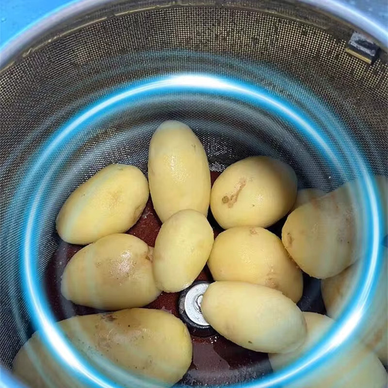 XTMAU Automatische kommerzielle Schälmaschine aus Edelstahl in Silber für Zwiebeln und Kartoffeln - Bild 4