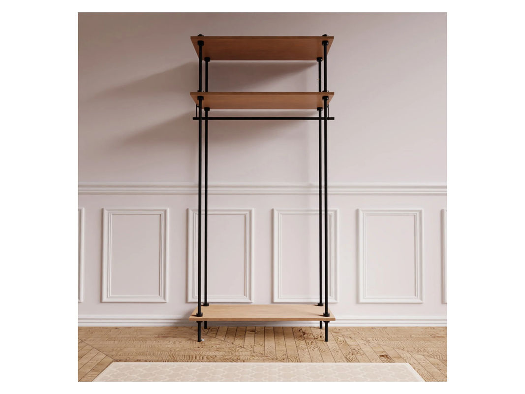 AR Shelving Kleiderschrank DECO mit Regalsystem in Anthrazit und Eiche Nebraska Natur im Industrie-Design - Bild 2
