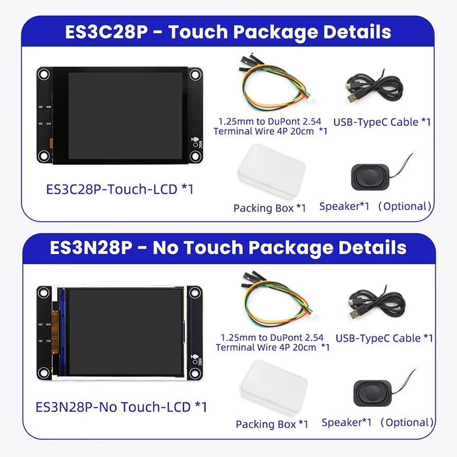Gaqqee ESP32-S3 Smart Development Board mit 2,8-Zoll-TFT-Display, WiFi, Bluetooth und USB-C, Schwarz - Bild 3