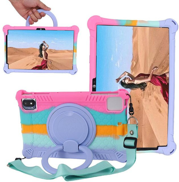 Drehbare Silikonhülle für TCL 10 TAB MAX 10.36'' und Tab 10S 10L 10.1'' in Multicolour mit kindersicherem Ständer - Bild 1