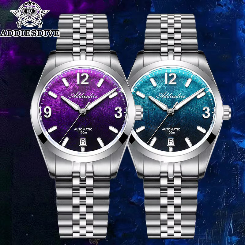 ADDIESDIVE Armbanduhr Automatik, Edelstahl, Blau, Saphirglas, Herren - Bild 2