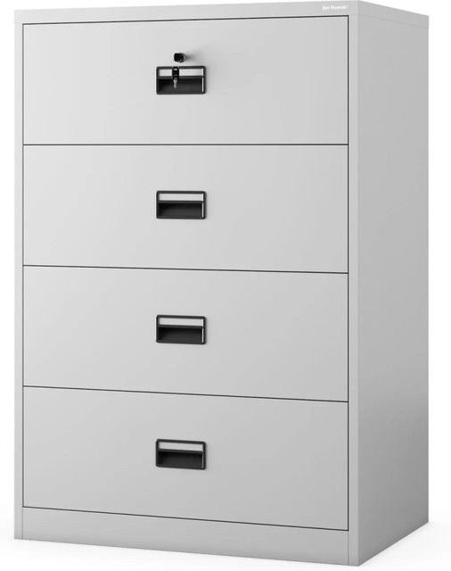 JAN NOWAK Metall-Karteischrank SARA XL V4 aus Stahl in Grau, B: 132 cm, H: 90 cm, T: 60 cm - Bild 1