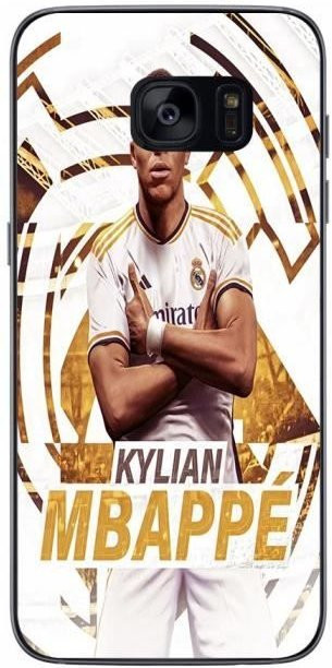 Maniacase Handyhülle für Samsung Galaxy S7 edge mit Kylian Mbappe Real Madrid Motiv in Schwarz und Weiß - Bild 1
