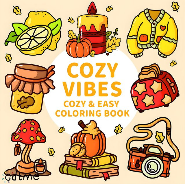 VIBES Malbuch mit Cartoon-Motiven für Erwachsene und Jugendliche in Multicolour zur Entspannung und zum Stressabbau - Bild 1