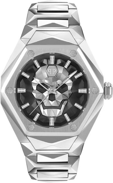 Philipp Plein Herrenuhr, Quarz, Edelstahl, Schwarz, 46 mm, 5 ATM - Bild 1