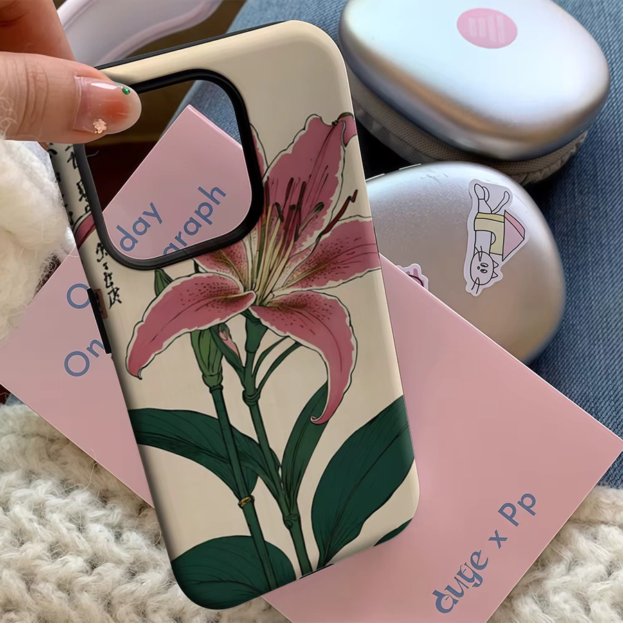 Oriental Lily Art Handyhülle für iPhone 11 bis iPhone 17 Pro Max Plus mit doppelschichtiger Rückseite in Multicolour - Bild 5