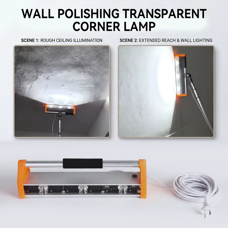 Podofo 39W LED Wandpolier-Arbeitsleuchte mit 2600 Lumen und 155 Grad Ultraweitwinkel für Trockenbau und Wandschleifen - Bild 3