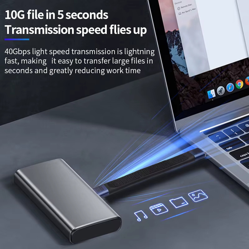 YYTCG USB4 USB-C Kabel Schwarz mit 240W PD Schnellladung und 40Gbps Datenübertragung für Thunderbolt 4/3 Schnittstellen - Bild 3