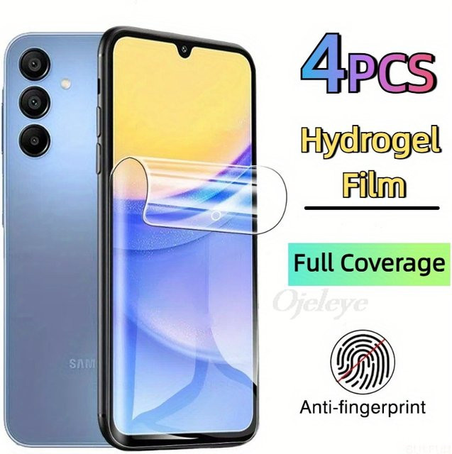 4er-Pack Hydrogel Displayfolie als Vollabdeckung für Samsung Galaxy A-Serie (A17, A07, A06, A16, A15, A26, A25, A24, A23, A14, A13, A12, A05, A05S, A22) in Transparent - Bild 1