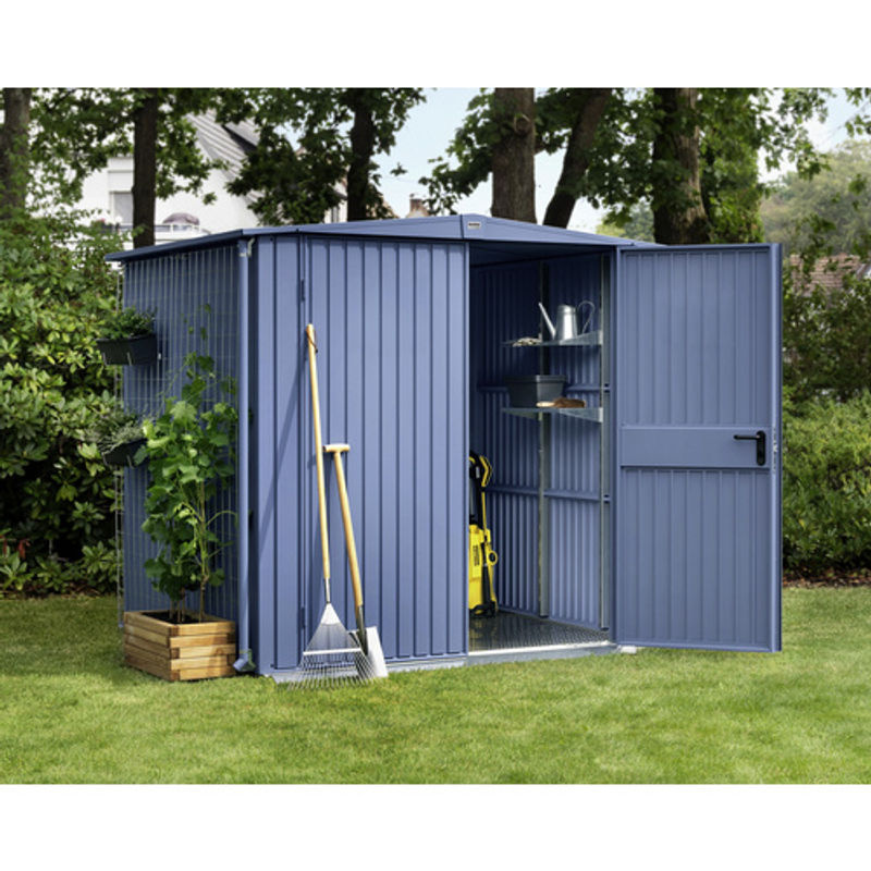 Ecostar Gerätehaus Trend-S aus Metall in Blau mit Doppeldoor und Giebeldach B/H/T: 238 x 216 x 238 cm - Bild 2