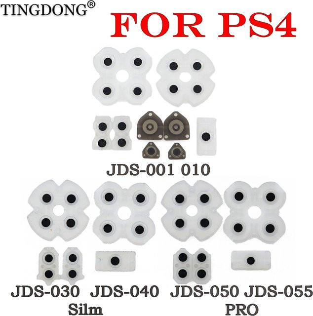 TingDong Leitfähige Silikon-Tastenpads in Weiß als Ersatzteil für PS4 DualShock 4 Pro Slim Controller - Bild 1