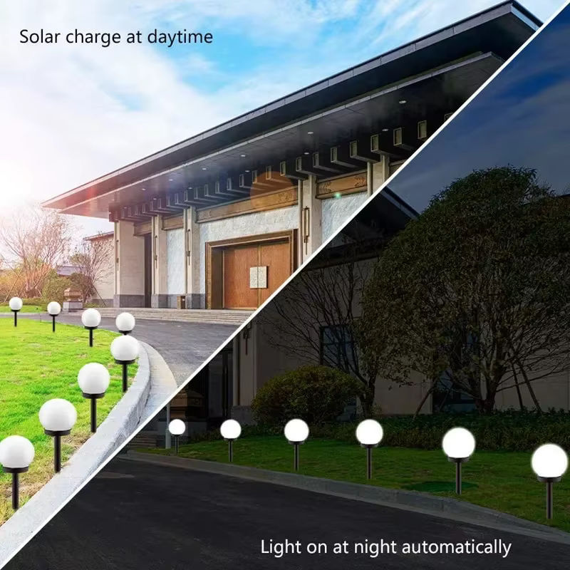 ZHIYU 6er Set Solar Gartenleuchten wasserdicht für Garten Hof Terrasse und Einfahrt in Schwarz und Weiß - Bild 3