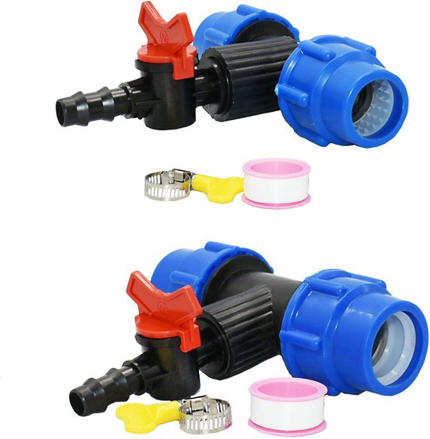 GHHWL 3-Wege-Wasserrohranschluss T-Stück mit Widerhaken und Reduzierstück für Gartenschlauch 16mm bis 1/2 Zoll - Bild 1