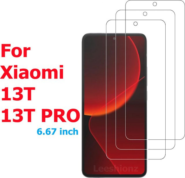 Leeshionz Displayschutzfolie aus gehärtetem Glas für Xiaomi 13T Pro, transparent, Ultra HD, 9H+ Härtegrad und Anti-Fingerabdruck-Beschichtung - Bild 1