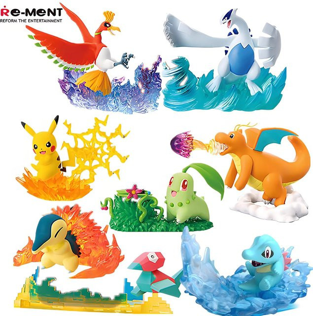 Re-Ment Pokémon Battle Scene Blind Box Figur als buntes Spielzeug und Tischdeko - Bild 1
