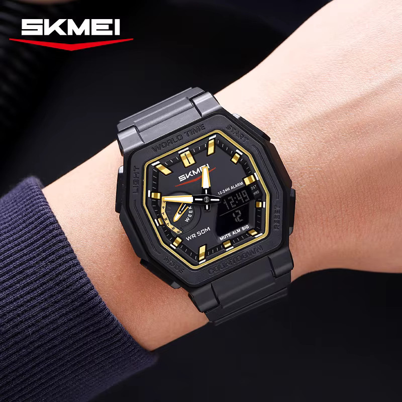 SKMEI Armbanduhr, Quarz, Analog-Digital, Kunststoff, Schwarz, Herren - Bild 2