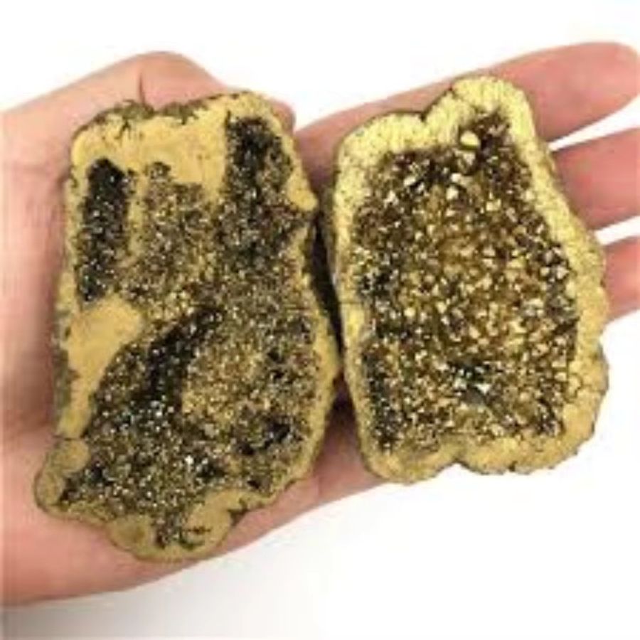 Vergoldeter Achatkristall von CrystalHola in Gold als natürliche Kristallgeode zur Dekoration - Bild 2