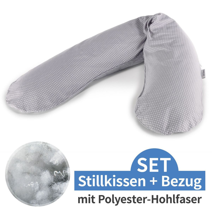 Theraline Stillkissen Das Original mit Polyesterhohlfaser-Füllung und Bezug, Farbe: Grau, Länge: 190 cm - Bild 1