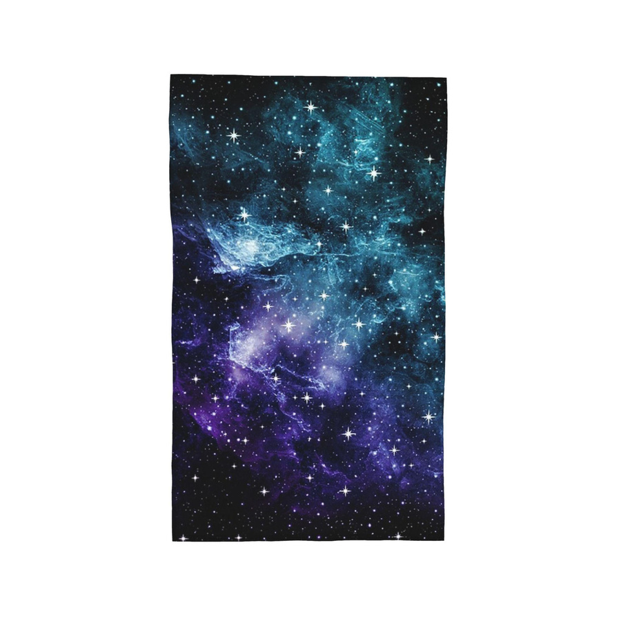 Saugfähiges Gesichtstuch mit Galaxie-Nebel-Muster in Türkis Lila Weiß, Breite: 40 cm, Höhe: 60 cm - Bild 4