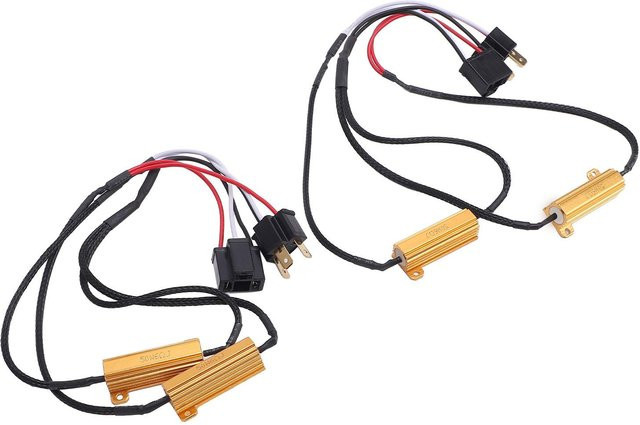 GoolRC Paar LED-Lastwiderstände 50W 6ohm H4 9003 Anti-Flimmern LED-Decoder Relais-Kabelbaum-Adapter in Schwarz und Gold - Bild 1