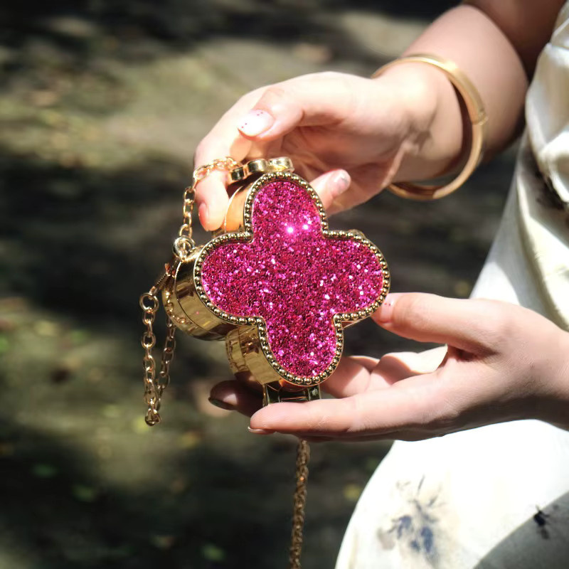 Mini-Geldbörse Kleeblatt, Strass, Damen - Bild 2