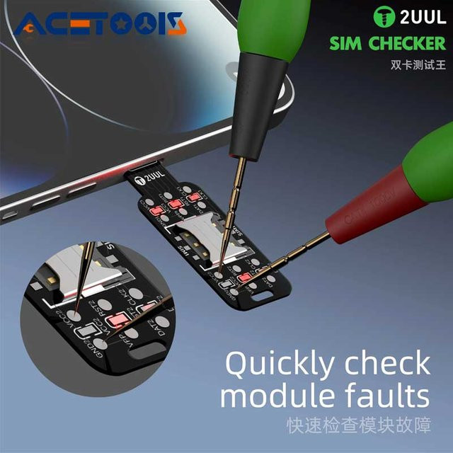 2UUL SIM Checker SM01 in Schwarz zur schnellen Modulfehlerprüfung und Signaldetektion für die Telefonreparatur - Bild 1