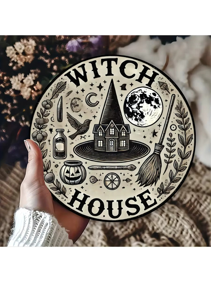 Potdemiel Vintage Witch's House Aluminiumschild Rund, Mehrfarbig, Durchmesser: 20,3 cm - Bild 7