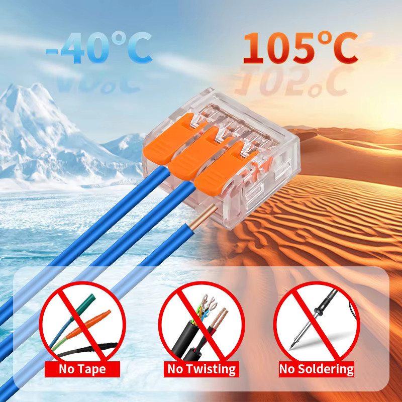 JINH 68-teiliges CMK 63 Schnell-Parallelverbinder-Set aus Kunststoff, transparent, für 2-5 Anschlüsse zur elektrischen Verbindung kleiner Beleuchtungsanlagen - Bild 4