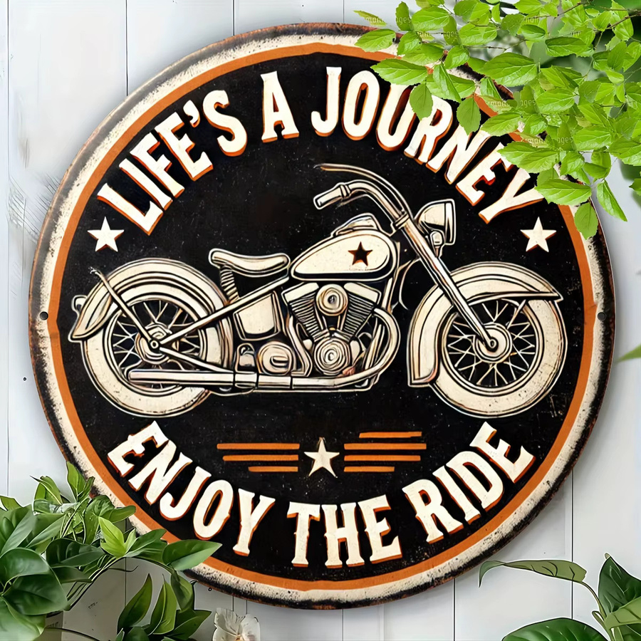 Potdemiel Vintage-Wandkunst Life's a Journey, Enjoy the Ride Aluminiumschild, B/H: 20,3 x 20,3 cm - Bild 5
