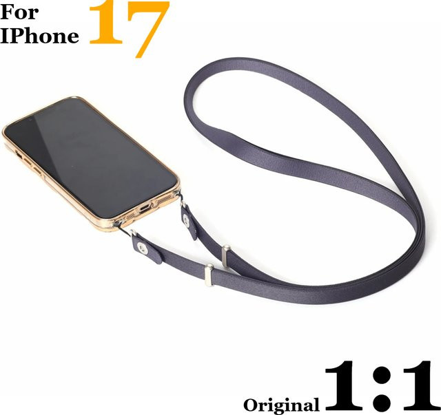 Magnetisches und verstellbares Handy-Lanyard als Umhängeband für Apple iPhone 17 Pro Max in Schwarz oder Orange - Bild 1