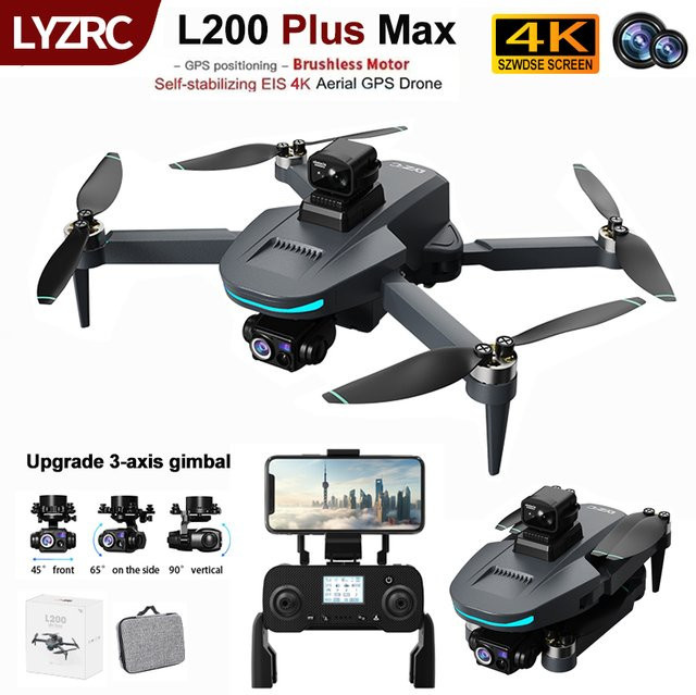 WDSZKMYF L200 Plus GPS-Drohne mit 4K HD-Kamera, 3-Achsen-Gimbal, Hindernisumgehung und 5G WIFI FPV, Grau - Bild 1