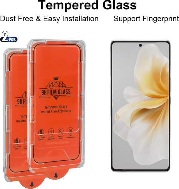 2 Stück HD gehärtetes Glas Displayschutzfolie für Vivo V40 Lite, V40 SE, V30 Lite, V29e und V30 SE in Transparent mit Fingerabdruck-Entsperrung - Bild 1