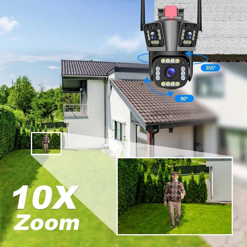 LS VISION 5K 12MP Outdoor Sicherheit Kamera mit WiFi, 10X Zoom, Drei-Objektiv-PTZ und Auto Tracking für die Überwachung - Bild 2