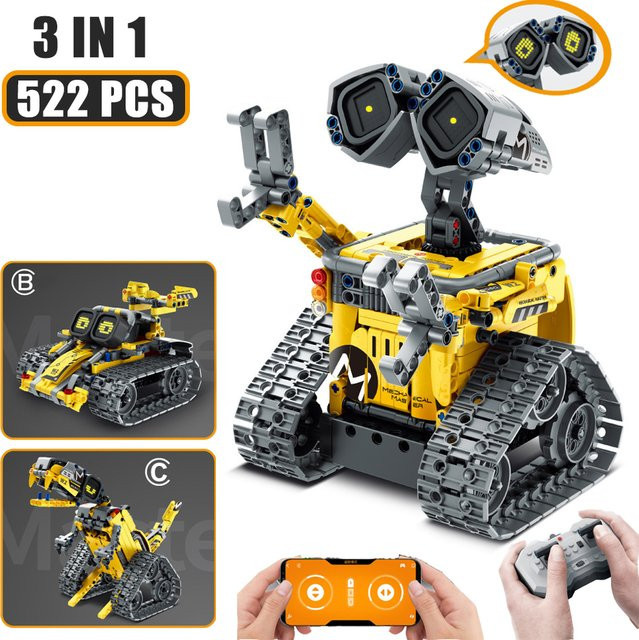 BXA Stadt 3 in 1 Technischer RC Roboter Rennwagen Dinosaurier, Bausteine - Bild 1