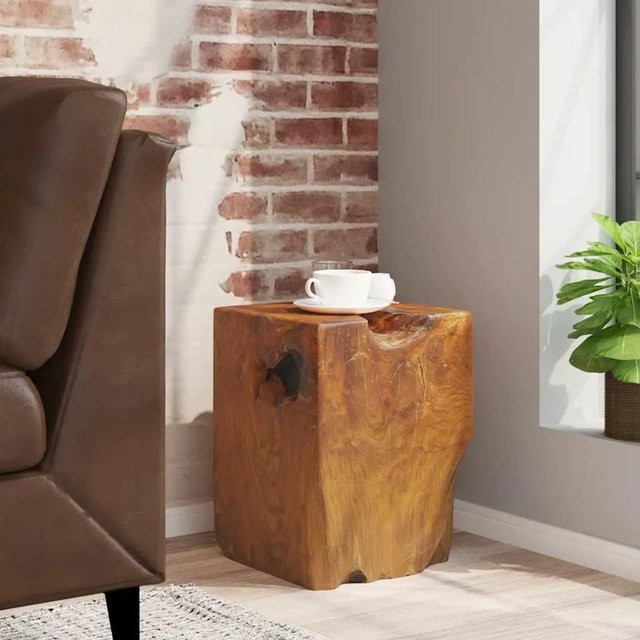 vidaXL Hocker aus Massivholz Teak in Braun im Retro-Design B/T/H: 40 x 40 x 30 cm - Bild 1