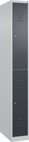 C+P Doppelstock-Spind Classic PLUS mit 1 Abteil, Stahlkonstruktion, Grau/Anthrazit, H x B x T: 185 x 25 x 50 cm, mit Zylinderschloss und Soft-Anschlag - Bild 1