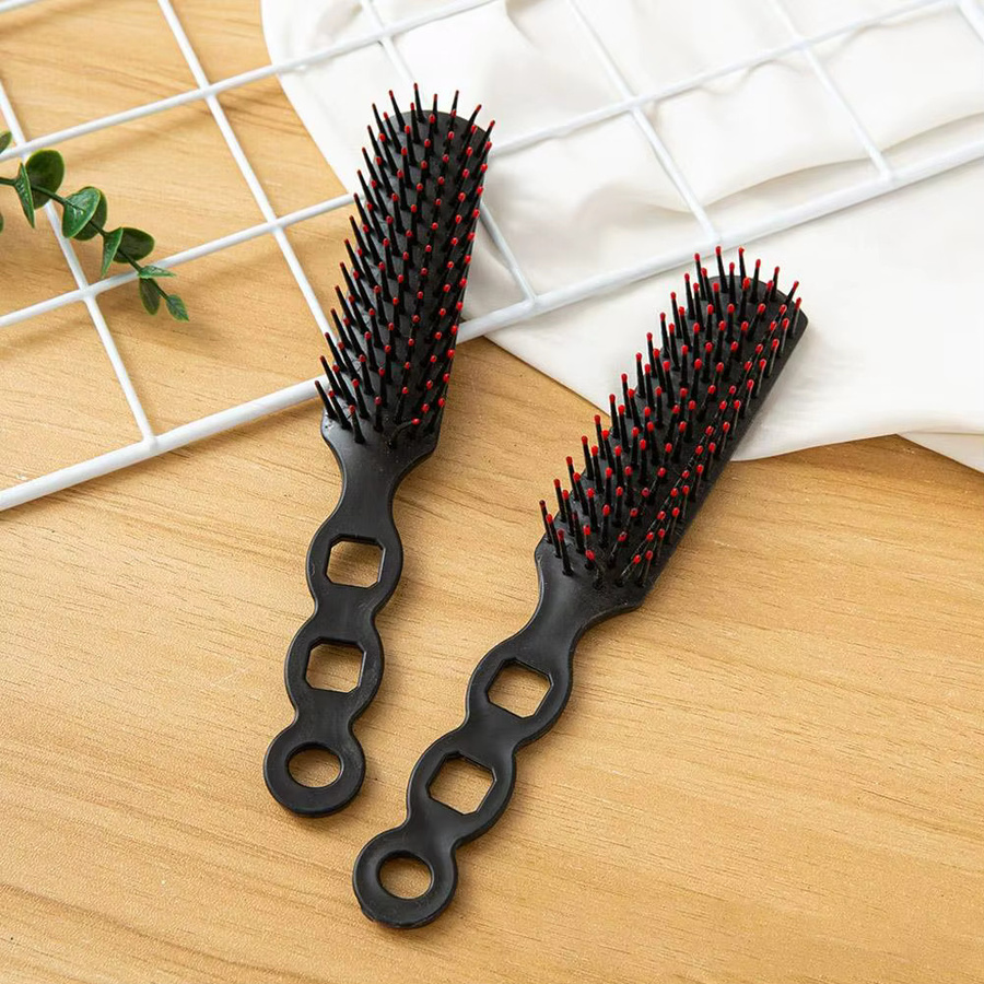 Schwarzer Haarstyling-Rippenkamm, Massagekamm, Lockenwicklerkamm - Bild 6