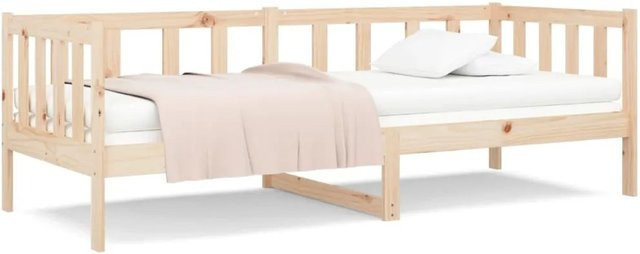 vidaXL Tagesbett aus massivem Kiefernholz in Braun, rustikal und unbehandelt, B/T/H: 90 x 190 x 66 cm - Bild 1