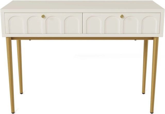 okwish Kommode mit 2 Schubladen für das Schlafzimmer in Creme Weiß, B/T/H: 100 x 45 x 76,5 cm - Bild 1