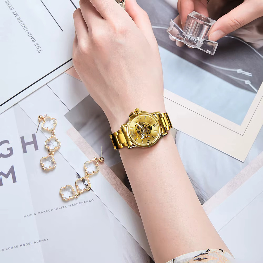 WINNER Armbanduhr Automatik, Gold, Edelstahl, Damen - Bild 4