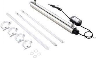 VEVOR UV Wasserfilter mit Edelstahlgehäuse, 25W, 6GPM, 220V, Silber - Bild 1