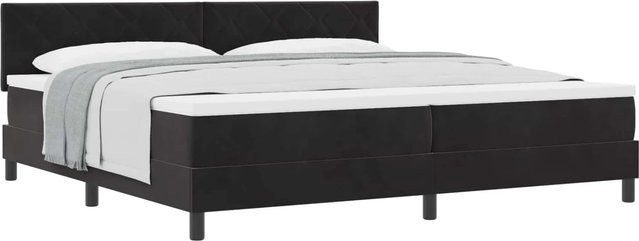 vidaXL Boxspringbett mit Matratze in Schwarz aus Samt, B/T/H: 200 x 200 x 280 cm - Bild 1