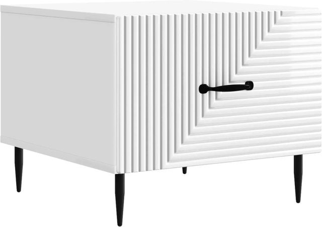 vidaXL Couchtisch in Hochglanz Weiß, moderner rechteckiger Couchtisch aus MDF, B/T/H: 49 x 50 x 40 cm - Bild 1