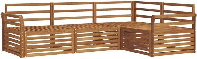 vidaXL Outdoor-Sofagarnitur aus Akazienholz in Braun, 4-teiliges L-Shape Gartenmöbel-Set - Bild 1