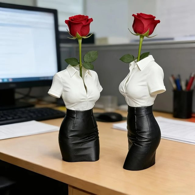 Stifthalter in Sekretär-Form als Mehrzweckregal für Schreibwaren und Dekoration, Weiß, 3D-gedruckt - Bild 1