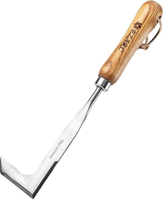 EZARC Crack Weeder Unkrautjäter aus Edelstahl in Silber, L-förmiger Spalt-Unkraut-Abzieher und Unkrautsichel für die manuelle Gartenarbeit, Höhe: 28,45 cm - Bild 1