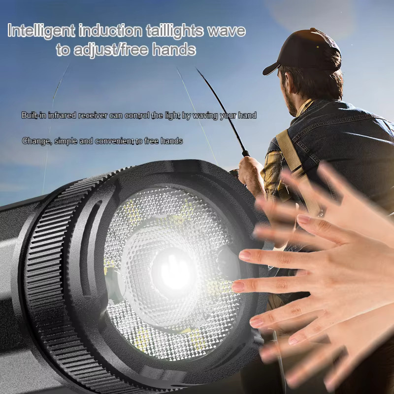 ESMARTER Taktische Taschenlampe mit Teleskop-Zoom, Schwarz, Wiederaufladbar - Bild 5