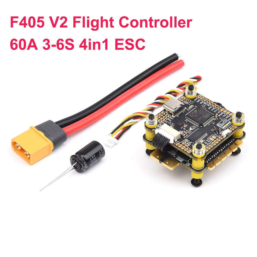 Queen Hobby F4 F405 V2 F7 F722 Betaflight Flight Controller und 60A 3-6S 4in1 BLHeli_S DSHOT ESC Stack in Schwarz für Mark4 APEX 7 8 9 10 Zoll Rahmen - Bild 1